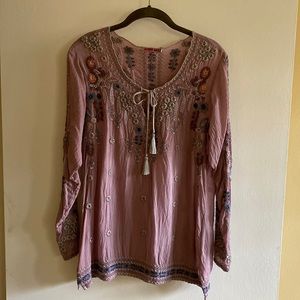 Beautiful Embroidered Blouse by Johnny Was